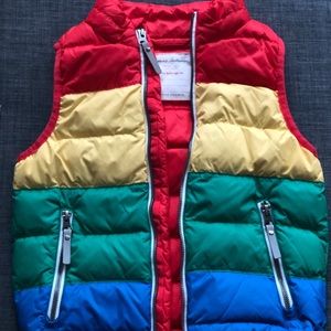 Rainbow down vest from Hanna Andersson